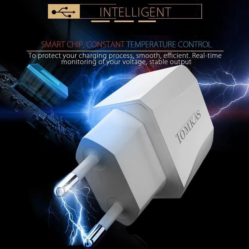 Tomkas Universal-USB-Ladegerät für Handys, Reise-Schnellladefunktion, EU-Stecker, Wandladegerät, USB-Adapter für Handy-Ladegerät, NEUER SYLE