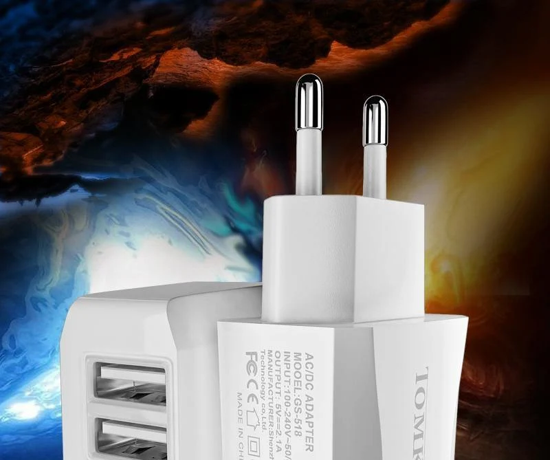 Tomkas Universal-USB-Ladegerät für Handys, Reise-Schnellladefunktion, EU-Stecker, Wandladegerät, USB-Adapter für Handy-Ladegerät, NEUER SYLE