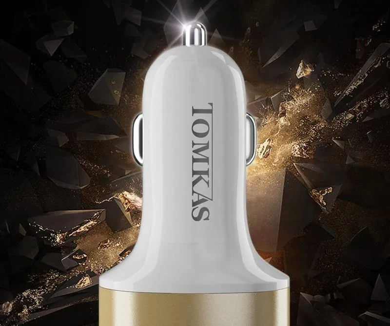 Tomkas Autoladegerät, universelles Dual-Port-USB-Autoladegerät, Handy, 5V2.1A-Ladegerät, USB-Adapter für Samsung, Xiaomi, schnelles Aufladen