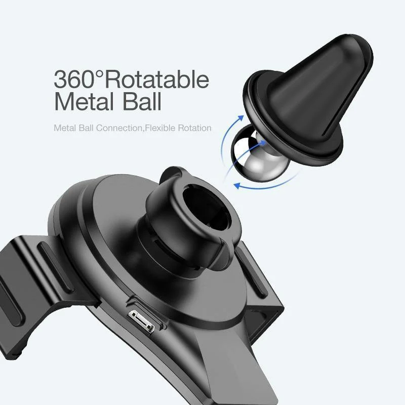 FLOVEME 10W Qi Auto-Wireless-Ladegerät für iPhone X 8 Samsung S8 S9 Schnelles kabelloses Laden Schwerkraft-Autohalterung Telefonhalter Ladegerät