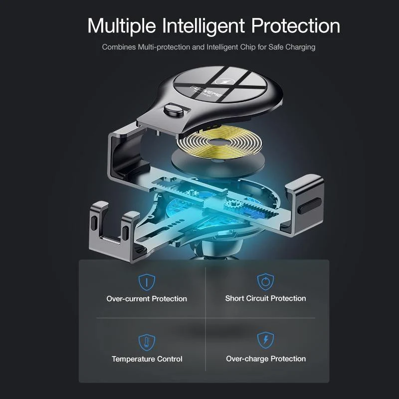 FLOVEME 10W Qi Auto-Wireless-Ladegerät für iPhone X 8 Samsung S8 S9 Schnelles kabelloses Laden Schwerkraft-Autohalterung Telefonhalter Ladegerät