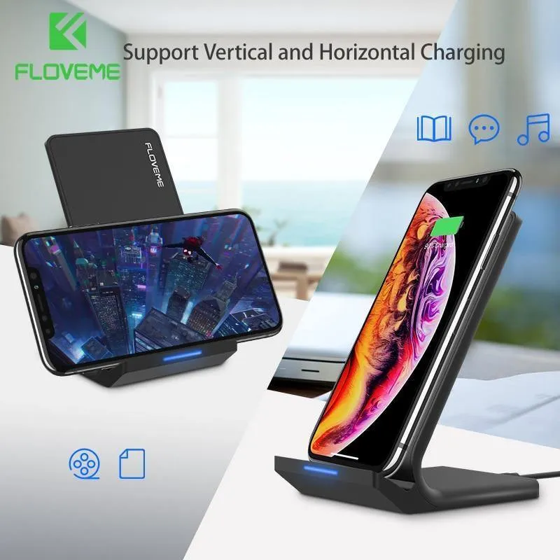 FLOVEME 5V/2A Drahtlose Ladegerät Für Samsung Galaxy S8 S7 S10 Hinweis 8 9 Qi Drahtlose Lade Dock für iPhone X 8 XS MAX USB Ladegerät