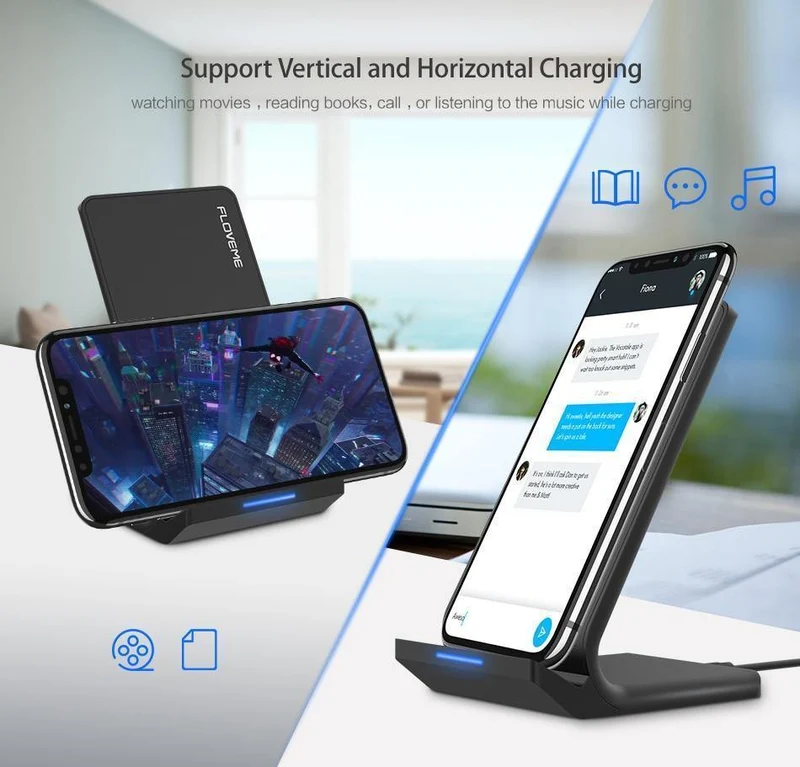 FLOVEME 5V/2A Drahtlose Ladegerät Für Samsung Galaxy S8 S7 S10 Hinweis 8 9 Qi Drahtlose Lade Dock für iPhone X 8 XS MAX USB Ladegerät