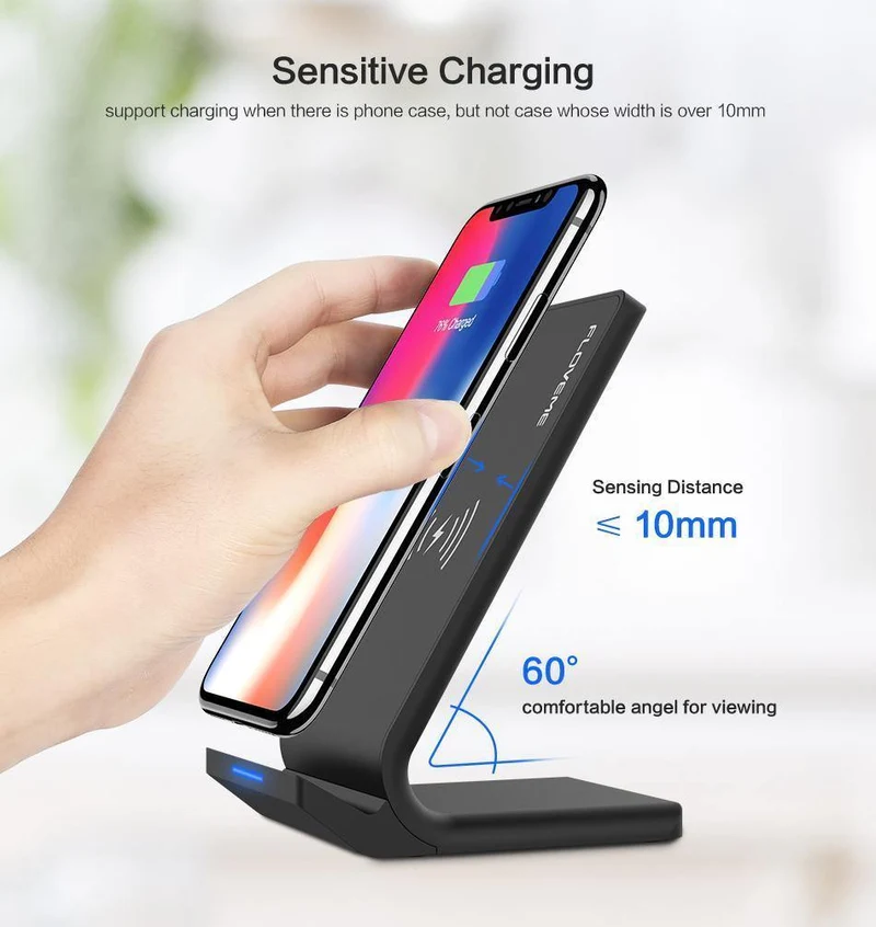 FLOVEME 5V/2A Drahtlose Ladegerät Für Samsung Galaxy S8 S7 S10 Hinweis 8 9 Qi Drahtlose Lade Dock für iPhone X 8 XS MAX USB Ladegerät