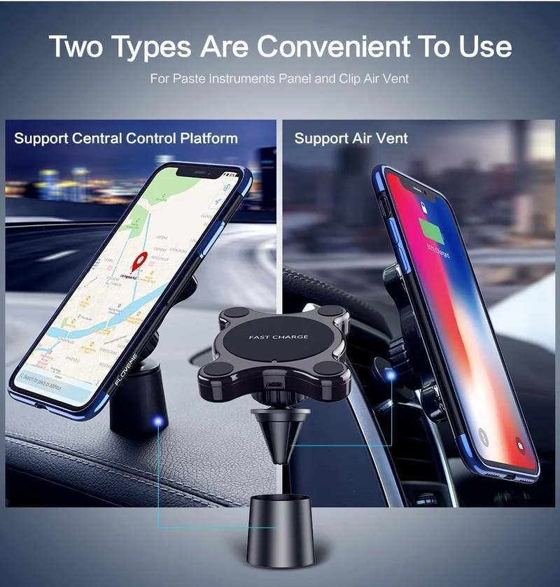 FLOVEME Auto Qi Wireless Ladegerät für iPhone X XS MAX Schnellladegerät Magnetischer Autotelefonhalter für Samsung Galaxy S9 S8 Plus Note 9