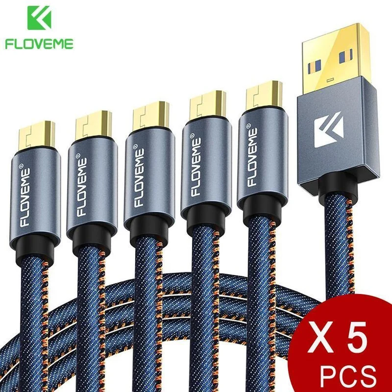 FLOVEME 5 Teile/los Original Micro USB Kabel 2.1 EINE Schnelle Ladegerät Daten Sync 30cm 1m 2m Telefon Kabel für Samsung Xiaomi LG Android Cabo