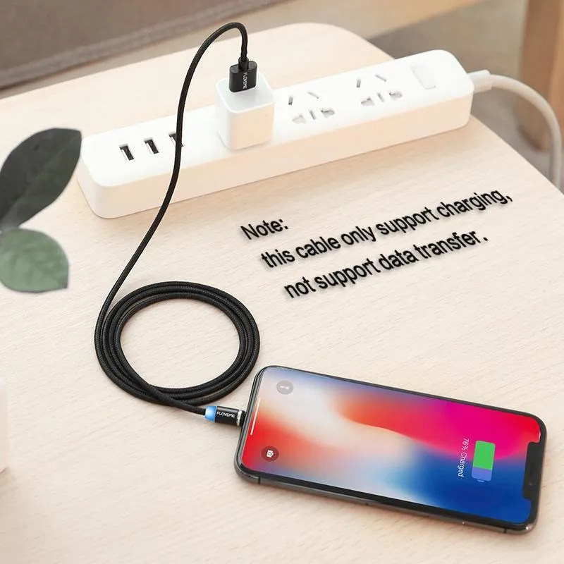 FLOVEME LED Magnetisches Micro-USB-Kabel 1M Geflochtenes 5V/2A Magnet-Ladetelefonkabel für Samsung Galaxy S6 S7 Edge Xiaomi Redmi 4X