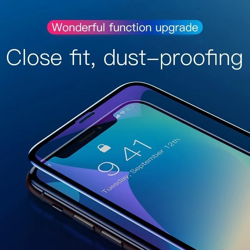 Baseus 0.3 mm vollständige Abdeckung aus gehärtetem Glas für iPhone Xs Xs Max XR 2018 Displayschutzfolie dünnes Schutzglas für iPhone X Xs XR