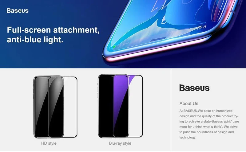 Baseus 0.3 mm vollständige Abdeckung aus gehärtetem Glas für iPhone Xs Xs Max XR 2018 Displayschutzfolie dünnes Schutzglas für iPhone X Xs XR