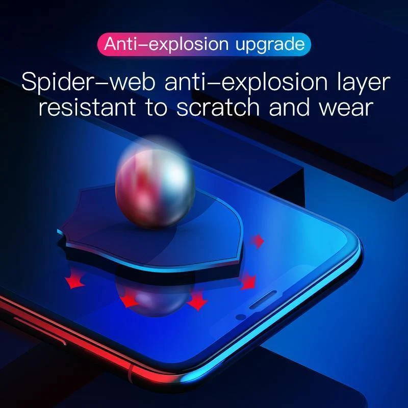Baseus 0.3 mm vollständige Abdeckung aus gehärtetem Glas für iPhone Xs Xs Max XR 2018 Displayschutzfolie dünnes Schutzglas für iPhone X Xs XR
