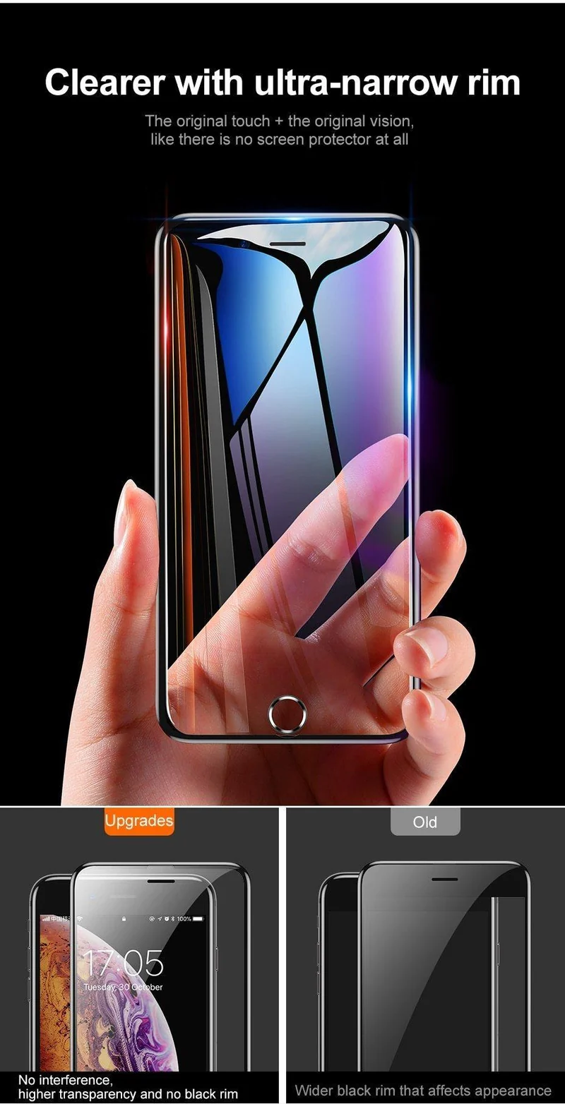 Baseus Universal-Schutzglas für iPhone 7 8 6 6s Displayschutz 3D Volle Abdeckung aus gehärtetem Glas für iPhone 6 7 8 Plus