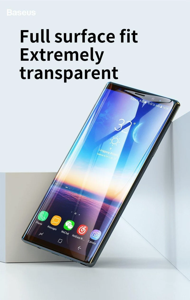 Baseus 3D Surface Displayschutzfolie für Samsung Note 9, 0.3 mm dünnes 9H gehärtetes Glas für Samsung Galaxy Note 9 Schutzglas