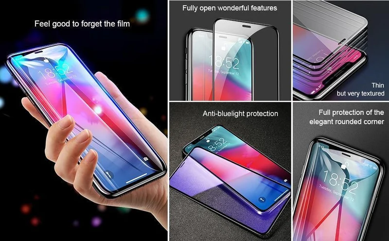 Baseus 0.3 mm gehärtetes Glas für iPhone Xs Xs Max XR Displayschutzfolie vollständige Abdeckung Schutzglas für iPhone X Xs Xs Max 2018
