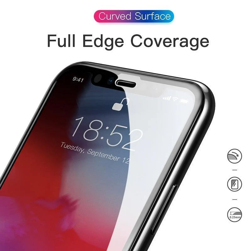 Baseus 0.23 mm Displayschutz für iPhone Xs XR Xs Max 2018 Schutzglas Volle Abdeckung gehärtetes Glas für iPhone X Anti Spy