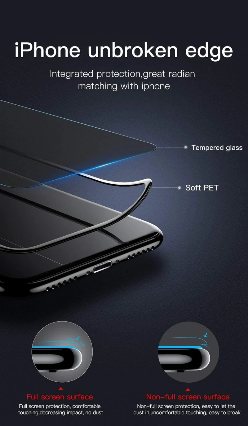 Baseus 0.23 mm Displayschutz für iPhone Xs XR Xs Max 2018 Schutzglas Volle Abdeckung gehärtetes Glas für iPhone X Anti Spy