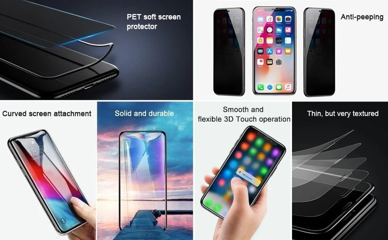 Baseus 0.23 mm Displayschutz für iPhone Xs XR Xs Max 2018 Schutzglas Volle Abdeckung gehärtetes Glas für iPhone X Anti Spy