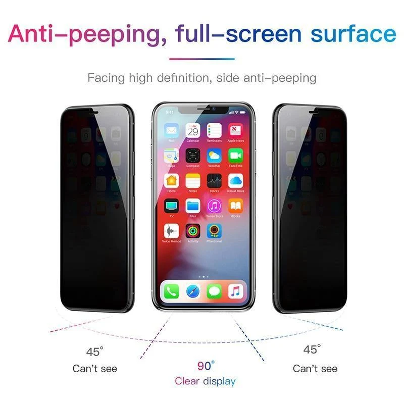 Baseus 0.23 mm Displayschutz für iPhone Xs XR Xs Max 2018 Schutzglas Volle Abdeckung gehärtetes Glas für iPhone X Anti Spy