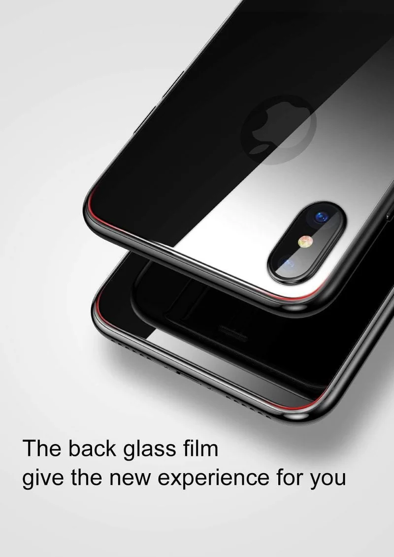 Baseus 0.3 mm Rückschutz für iPhone X gehärtetes Glas Rückabdeckung Ultradünnes kratzfestes Glas für iPhone X Rückfolie