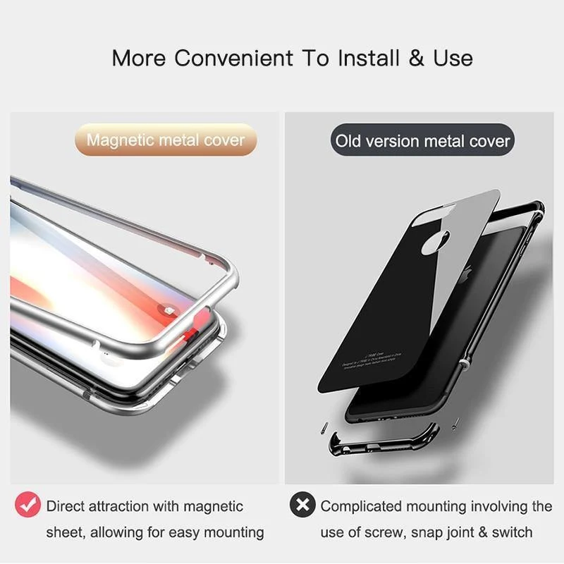 Baseus Magnetische Adsorption Flip Case für iPhone Xs Max Xs Metallrahmen Hartglashülle für iPhone Xs 2018 Telefon Coque Cover