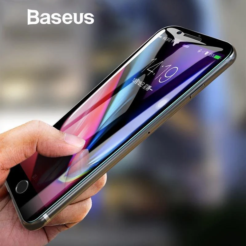 Baseus 5D Displayschutz für iPhone 7 8 gehärtetes Glas Vollbild Anti-Blaulicht-Frontglas für iPhone 7 Plus 8 Plus Glas
