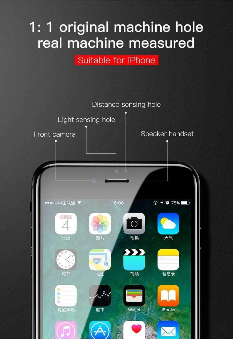 Baseus 5D Displayschutz für iPhone 7 8 gehärtetes Glas Vollbild Anti-Blaulicht-Frontglas für iPhone 7 Plus 8 Plus Glas