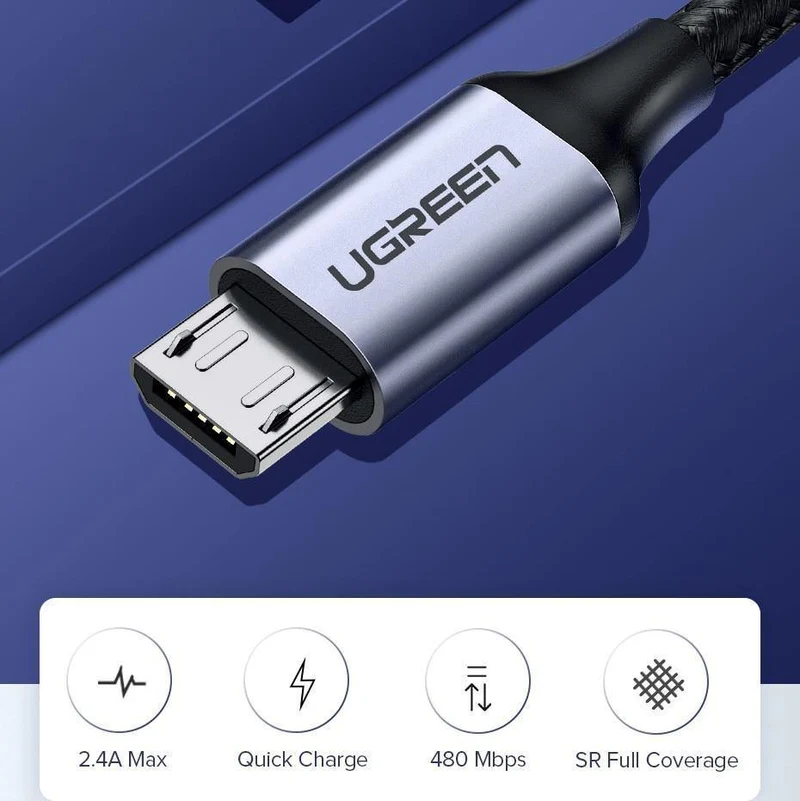 Ugreen Micro USB Kabel 2.4A Schnelle Lade Datenkabel für Xiaomi Redmi Hinweis Huawei HTC Handy Ladegerät Kabel Micro USB Kabel