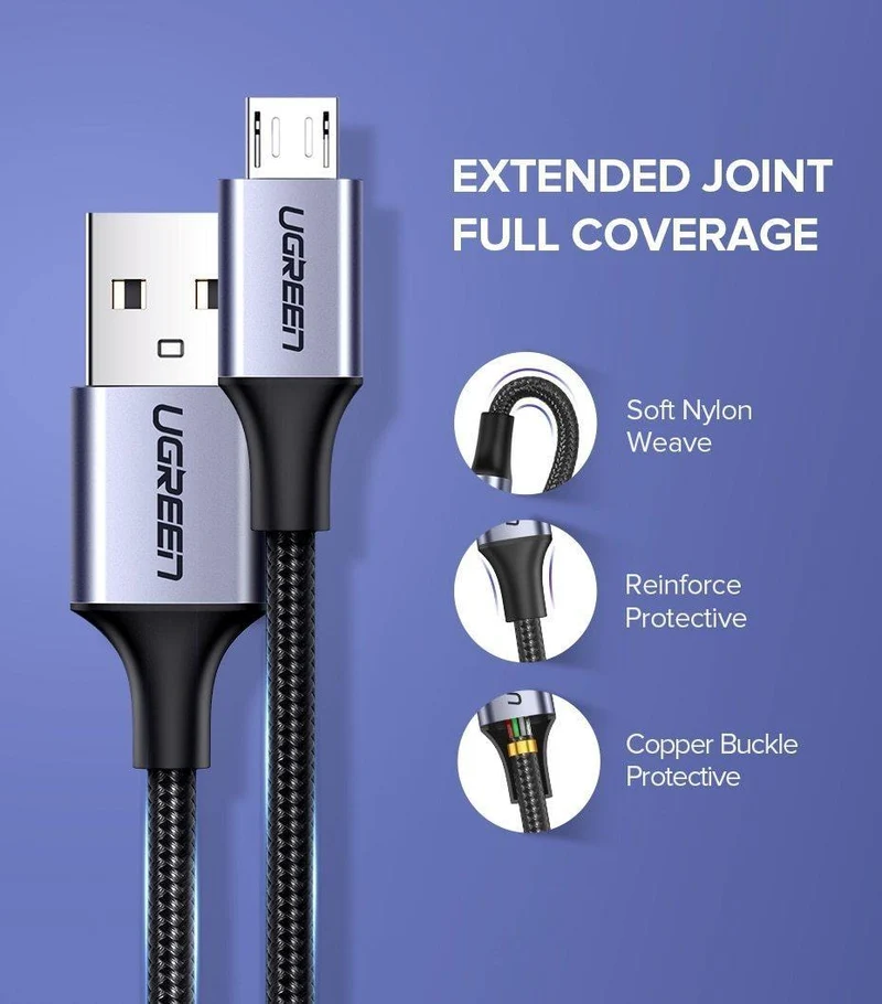 Ugreen Micro USB Kabel 2.4A Schnelle Lade Datenkabel für Xiaomi Redmi Hinweis Huawei HTC Handy Ladegerät Kabel Micro USB Kabel