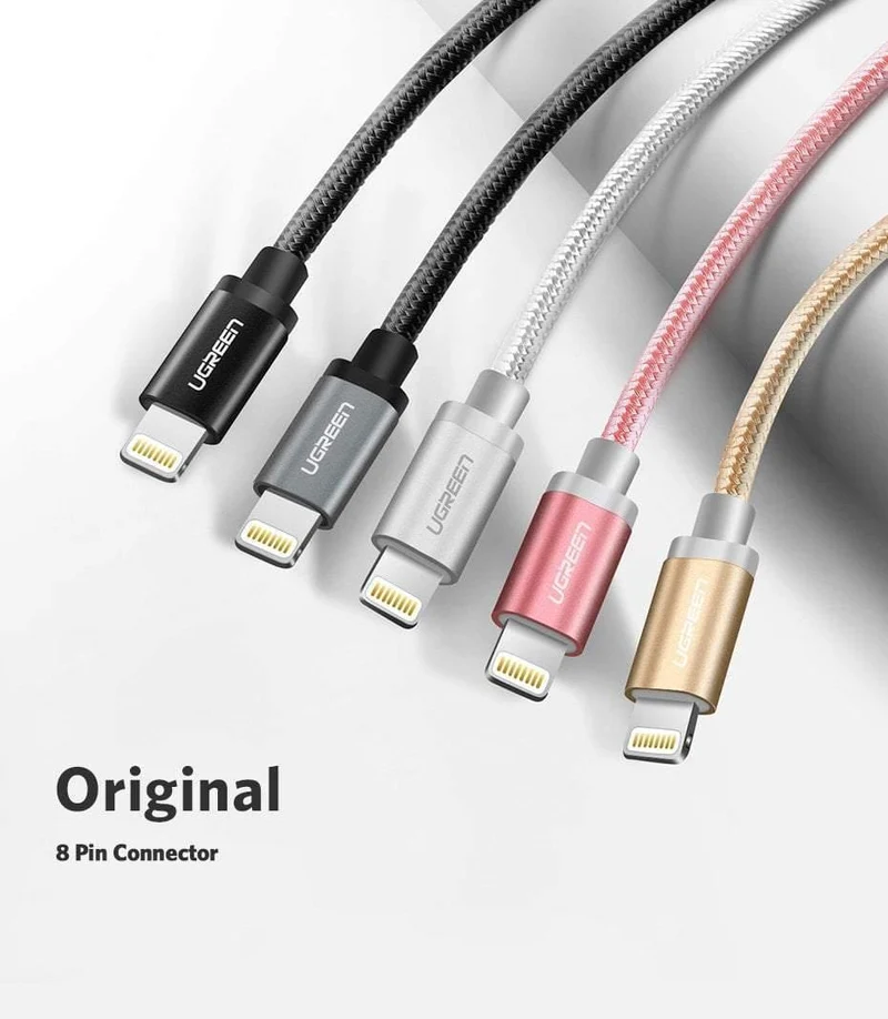 Ugreen MFi USB-Kabel für iPhone Xs Max 7 Plus 2.4A Schnelllade-Lightning-Kabel für iPhone 6 USB-Datenkabel Telefon-Ladekabel