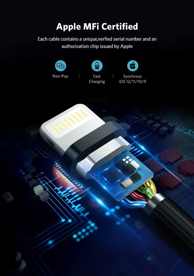 Ugreen MFi USB-Kabel für iPhone Xs Max 7 Plus 2.4A Schnelllade-Lightning-Kabel für iPhone 6 USB-Datenkabel Telefon-Ladekabel