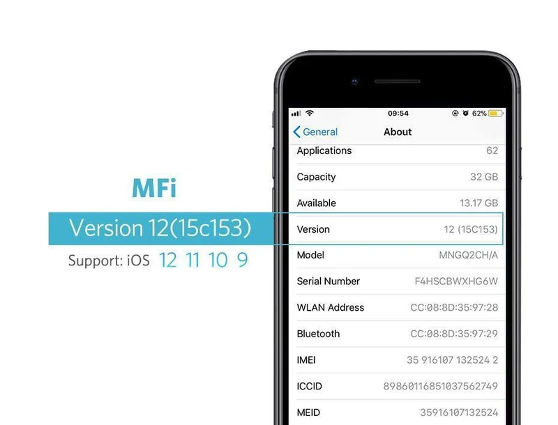 Ugreen MFi USB-Kabel für iPhone Xs Max 7 Plus 2.4A Schnelllade-Lightning-Kabel für iPhone 6 USB-Datenkabel Telefon-Ladekabel