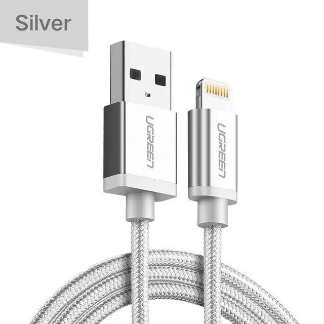 Ugreen MFi USB-Kabel für iPhone Xs Max 7 Plus 2.4A Schnelllade-Lightning-Kabel für iPhone 6 USB-Datenkabel Telefon-Ladekabel