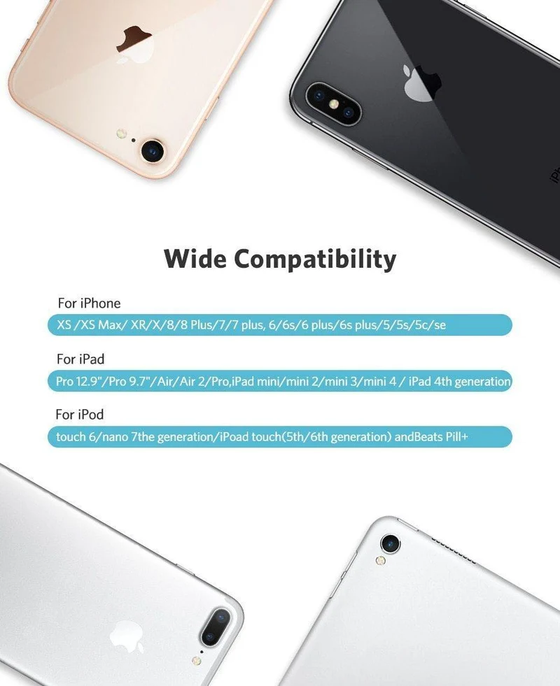 Ugreen MFi USB-Kabel für iPhone Xs Max 7 Plus 2.4A Schnelllade-Lightning-Kabel für iPhone 6 USB-Datenkabel Telefon-Ladekabel