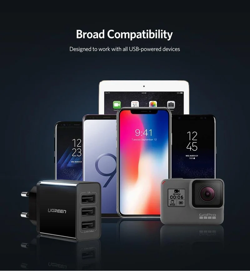 Ugreen USB Ladegerät für iPhone Xs X 8 7 Schnelles Ladegerät für Samsung Xiaomi Huawei Ladegerät EU Adapter Handy Ladegerät