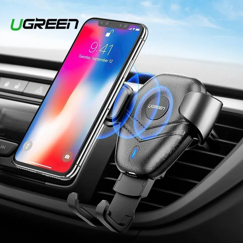 Ugreen Qi Car Wireless Charger für iPhone Xs XR X 8 10W Schnelles kabelloses Laden für Samsung Galaxy S9 S8 Kfz-Ladegerät