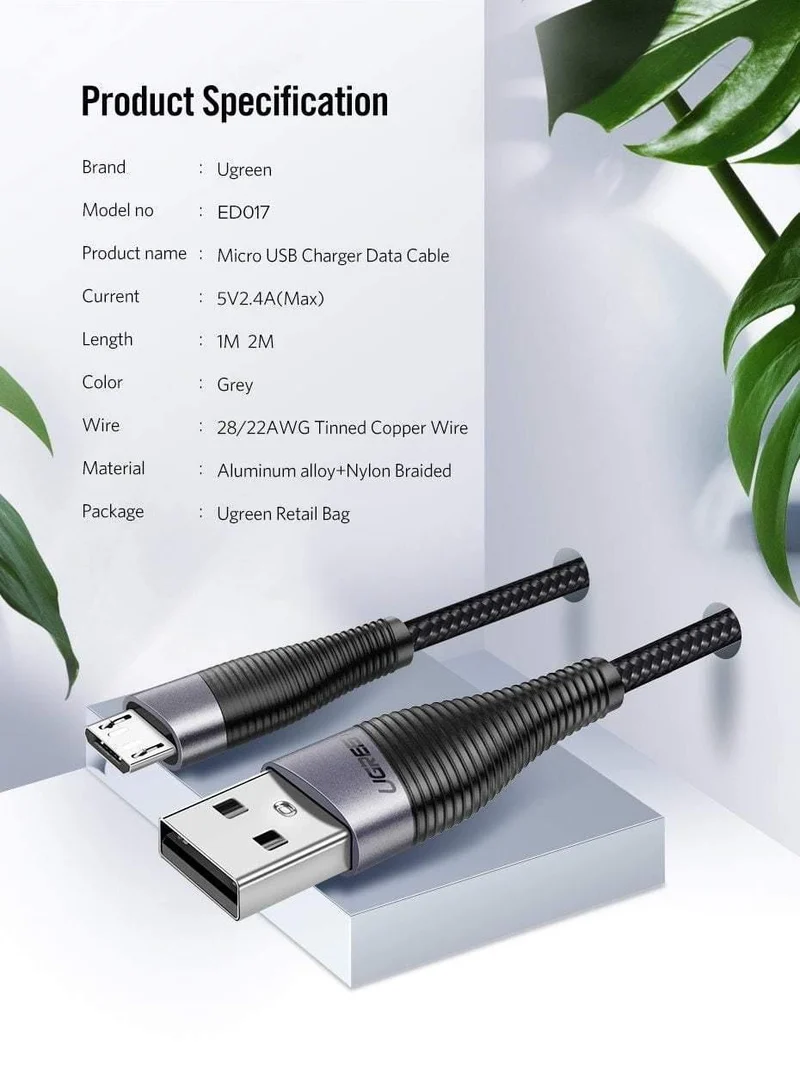 Ugreen Schnellladekabel Micro USB für Xiaomi Redmi Note 5 Pro 4 Android Handy Ladegerät Datenkabel für Samsung S7 USB Kabel