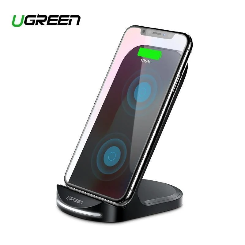 Ugreen Qi Wireless Ladegerät für iPhone X XS XR 8 Samsung S9 S8 10W Schnelle kabellose Ladestation für Xiaomi Phone Charger