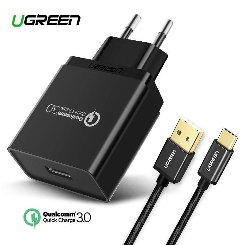 Ugreen USB Ladegerät 18W Quick Charge 3.0 Handy Ladegerät für iPhone Fast QC 3.0 Ladegerät für Huawei Samsung Galaxy S9+ S8+