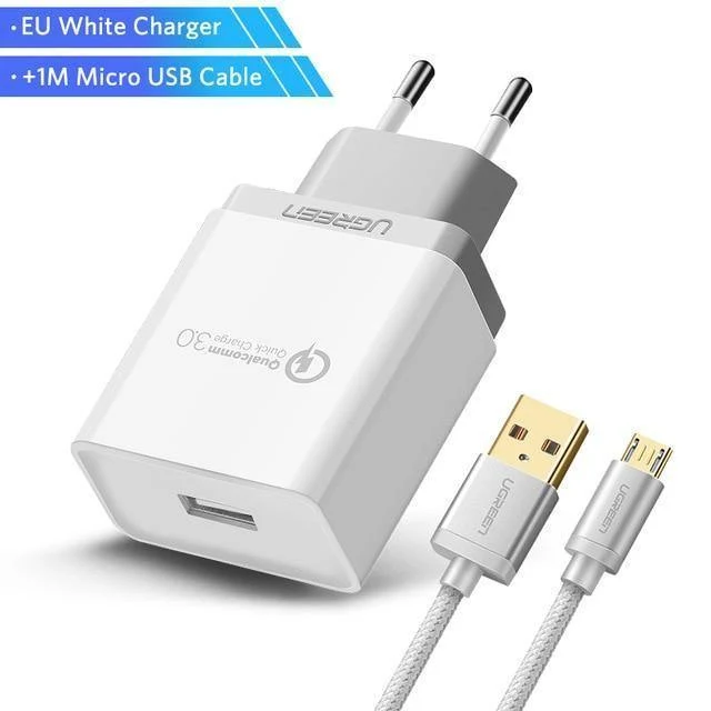 Ugreen USB Ladegerät 18W Quick Charge 3.0 Handy Ladegerät für iPhone Fast QC 3.0 Ladegerät für Huawei Samsung Galaxy S9+ S8+