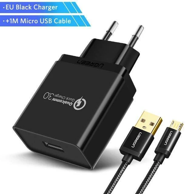 Ugreen USB Ladegerät 18W Quick Charge 3.0 Handy Ladegerät für iPhone Fast QC 3.0 Ladegerät für Huawei Samsung Galaxy S9+ S8+