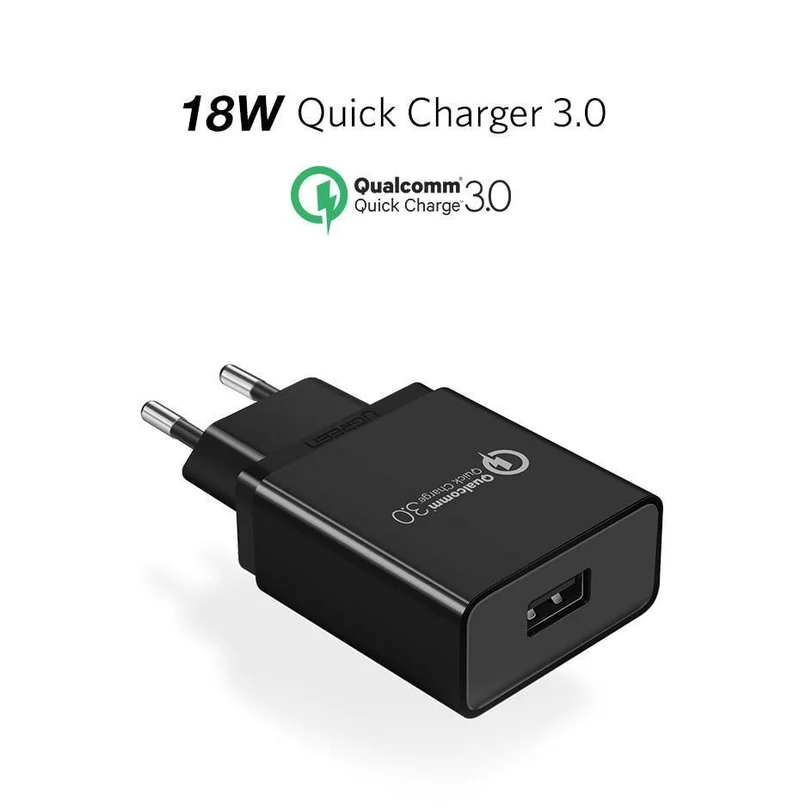 Ugreen USB Ladegerät 18W Quick Charge 3.0 Handy Ladegerät für iPhone Fast QC 3.0 Ladegerät für Huawei Samsung Galaxy S9+ S8+