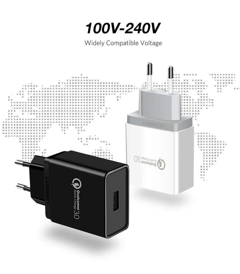 Ugreen USB Ladegerät 18W Quick Charge 3.0 Handy Ladegerät für iPhone Fast QC 3.0 Ladegerät für Huawei Samsung Galaxy S9+ S8+