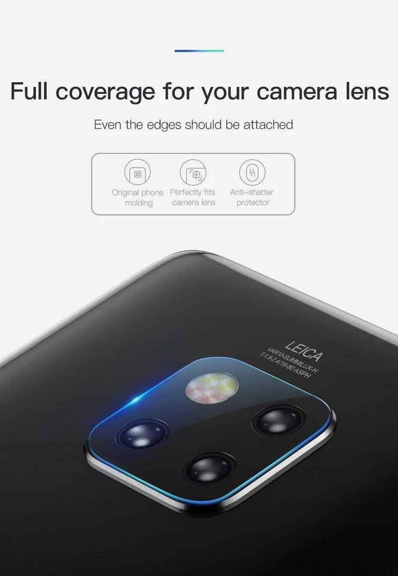 Baseus 0.2 mm gehärtetes Glas-Kameraobjektiv für Huawei Mate 20 Pro, Displayschutzfolie aus Glas für die Rückkamera für Mate 20