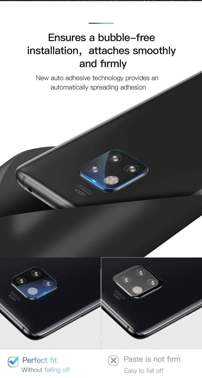 Baseus 0.2 mm gehärtetes Glas-Kameraobjektiv für Huawei Mate 20 Pro, Displayschutzfolie aus Glas für die Rückkamera für Mate 20