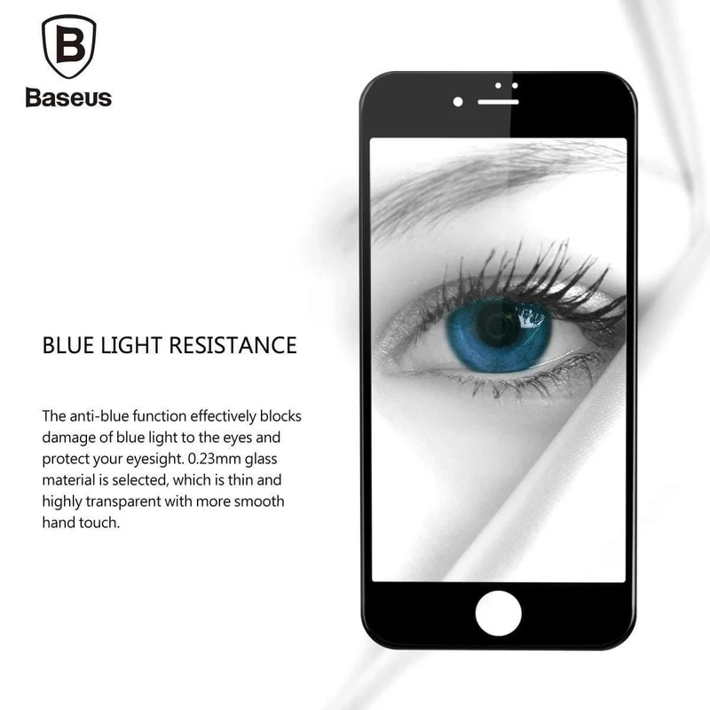 Baseus 0.23MM Displayschutz gehärtetes Glas für iPhone 8 7 6 6s Plus weicher 3D gebogener Full Cover Schutzfolie aus gehärtetem Glas