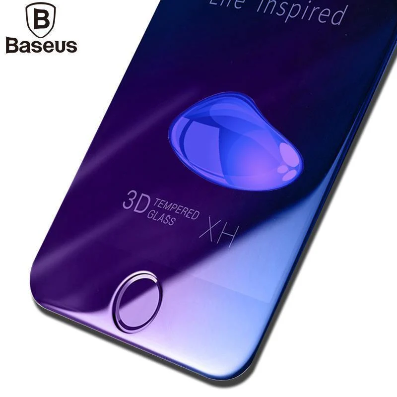 Baseus Displayschutzfolie für iPhone X 8 7 6 S 6S Plus gehärtetes Glas 0.23 mm weiches PET 3D gebogene Schutzglas-Frontfolie