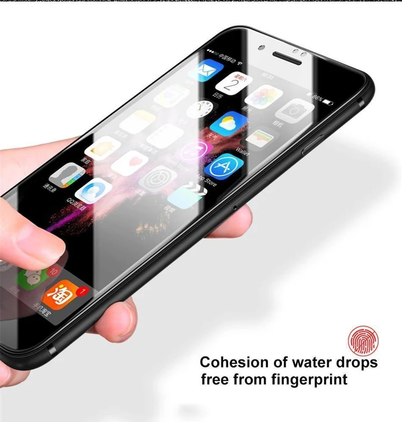 Baseus Displayschutzfolie für iPhone X 8 7 6 S 6S Plus gehärtetes Glas 0.23 mm weiches PET 3D gebogene Schutzglas-Frontfolie