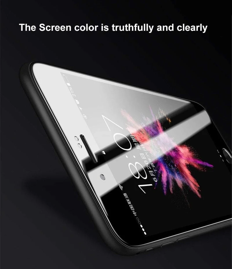 Baseus Displayschutzfolie für iPhone X 8 7 6 S 6S Plus gehärtetes Glas 0.23 mm weiches PET 3D gebogene Schutzglas-Frontfolie
