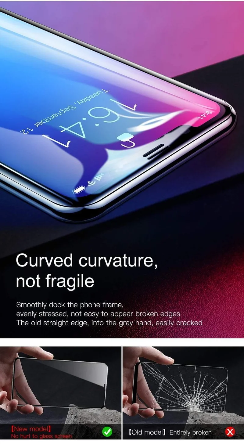 Baseus 0.2mm Displayschutz aus gehärtetem Glas für iPhone XS Max XR Xsmax Schutzglasabdeckung für iPhoneXS Max iPhoneXr ixs