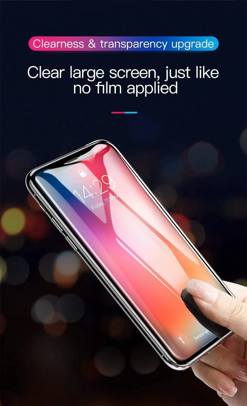 Baseus 0.3mm Displayschutzfolie für iPhone Xs Max Xr Xsmax 3D-Abdeckung aus gehärtetem Glas Schutzglasfolie für iPhoneXs Max iPhoneXr