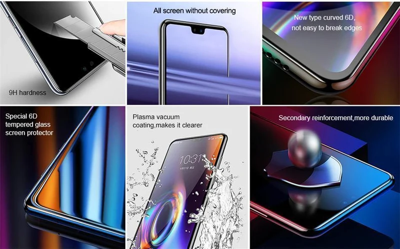 Baseus 0.3 mm 6D gebogener Displayschutz mit vollständiger Abdeckung für Huawei P20 P20 Pro Premium gehärtetes Glas Huawei P20 9H Schutzglas
